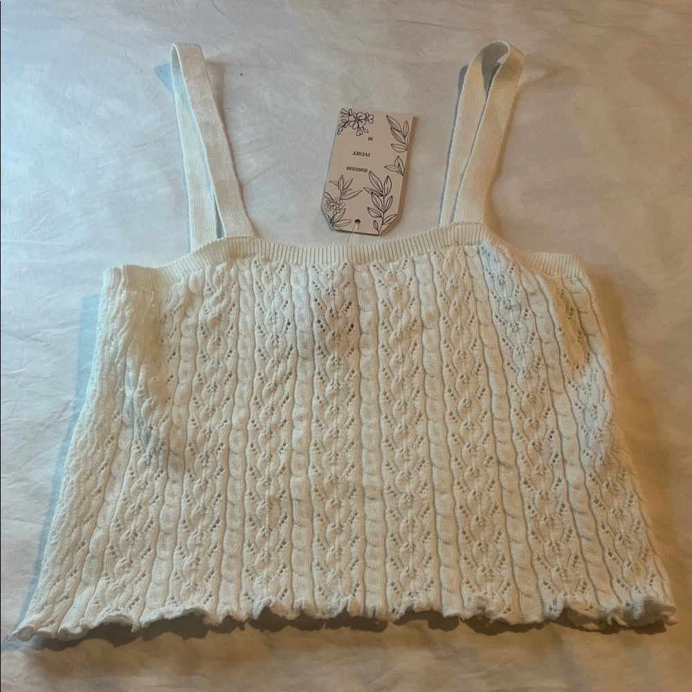 Willow & Wind Elegant Ivory Knit Camisole Medium NWT Size Medium NWT